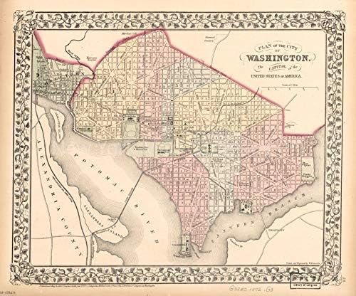1872 עד 1873 מפה | מפת העיר וושינגטון: קפיטול סיק של ארצות הברית